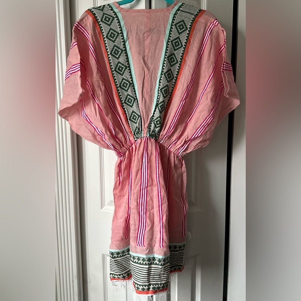 SOLD OUT Lemlem Rosa Pink Embroidered Resort Coverup Dress NWT S - Picture 10 of 13